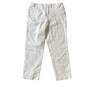 CRISP White linen type material Straight-Leg pants Roz & Ali Sz 14